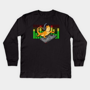 Bearded Dragon DJ Gift Djing Kids Long Sleeve T-Shirt